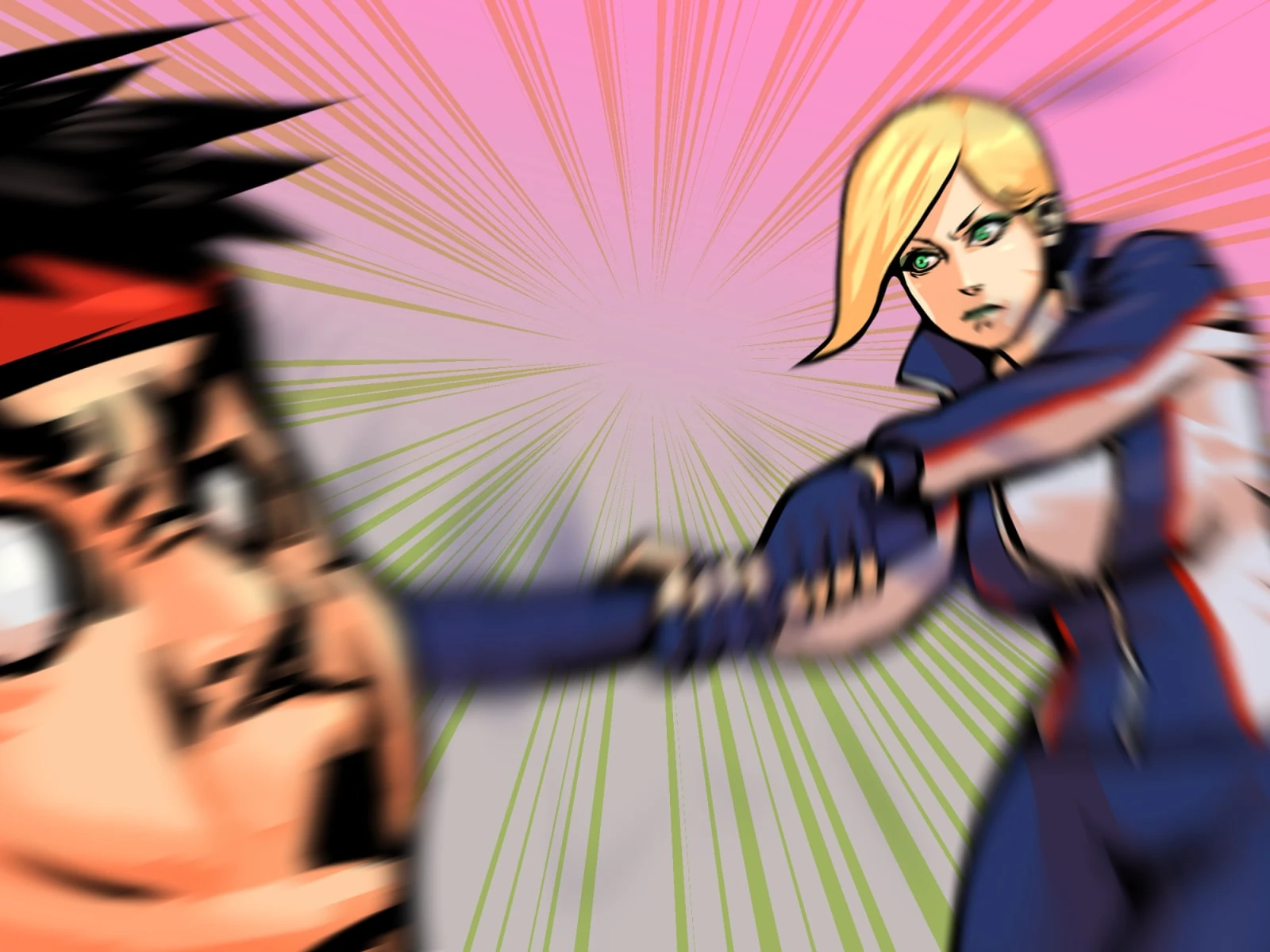 Фалк шандарахает Рю своей палкой выбивалкой