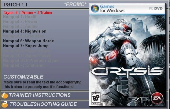 Трейнер (+3) для Crysis v 1.1