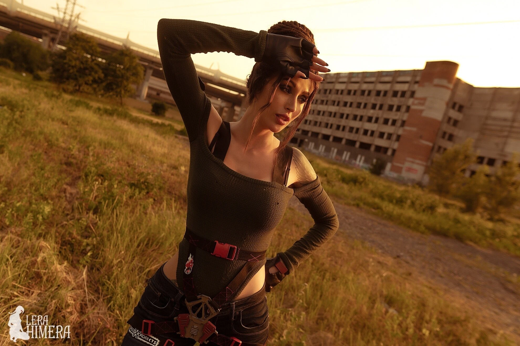 Красочный косплей на Панам из "Cyberpunk 2077"