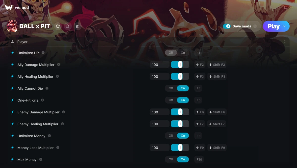 Ball x Pit "Трейнер +31 от WeMod: Редактор игрока и ресурсов"