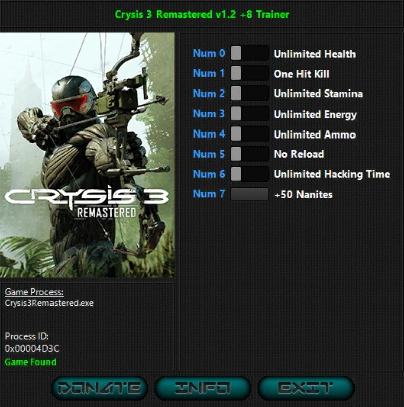 Crysis 3 Remastered "Трейнер +8" [1.2/Steam - Epic Games] {iNvIcTUs oRCuS / HoG}