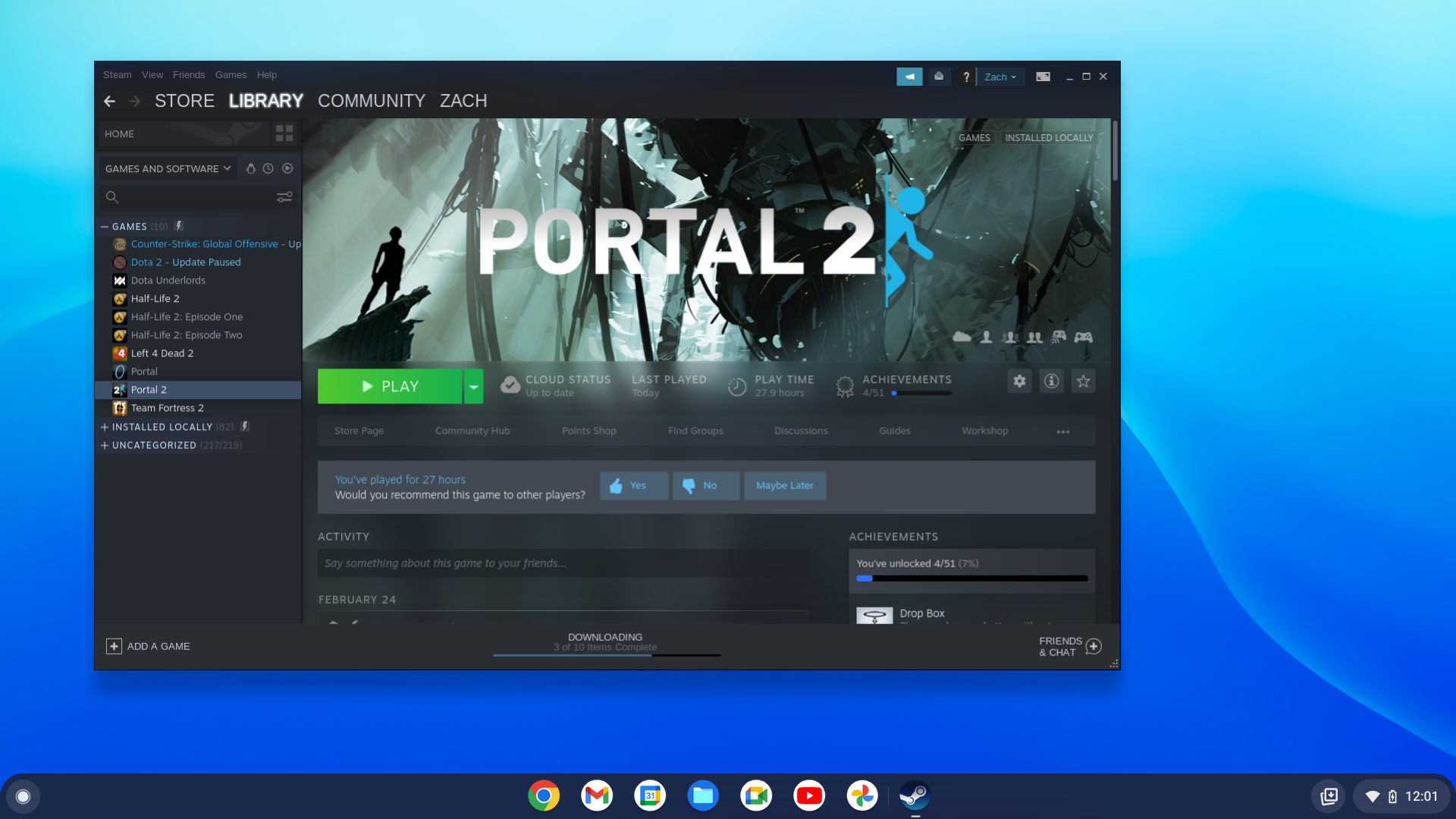 Google прекращает поддержку Steam для Chromebook в 2026 году
