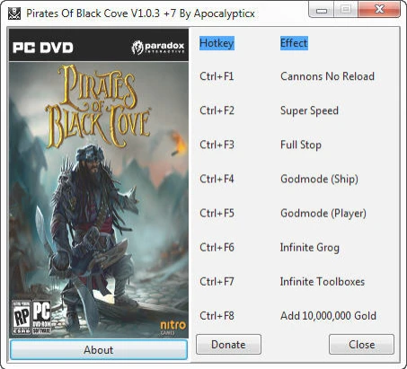 Pirates of the Black Cove: Трейнер (+7) [1.0.3] {Apocalypticx}