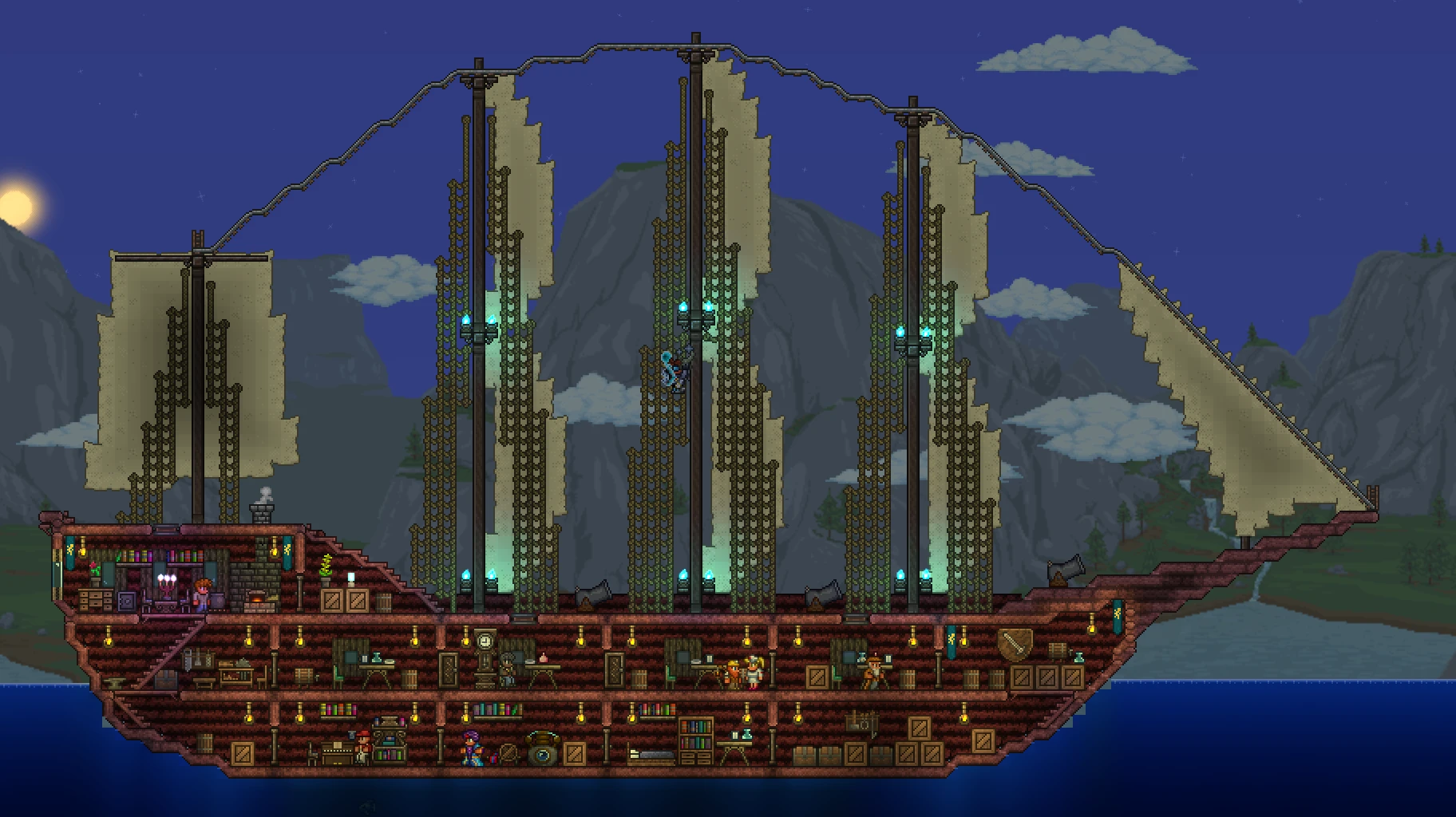 Террария "Корабль-дом для начала прохождения"