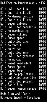 Red Faction: Guerrilla - Remarstered: Трейнер/Trainer (+22) [4496: Steam] {LIRW / GHL} - Updated: 10.07.2018
