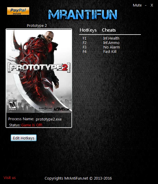 Prototype 2: Трейнер/Trainer (+4) [10.18.16] {MrAntiFun}