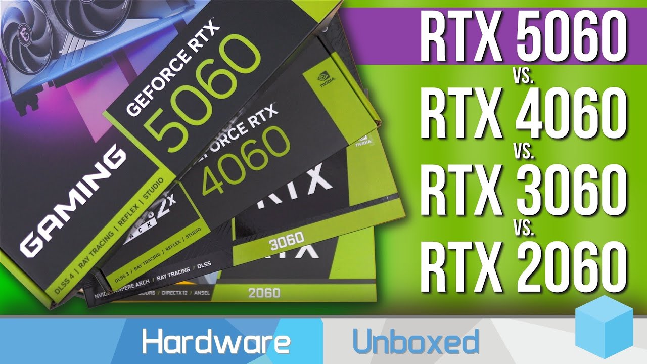 Битва 60-х: GeForce RTX 5060, RTX 4060, RTX 3060 и RTX 2060 сравнили в 7 играх