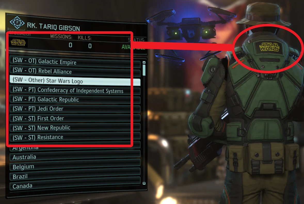 XCOM 2 "[WOTC] Star Wars Flag Pack"