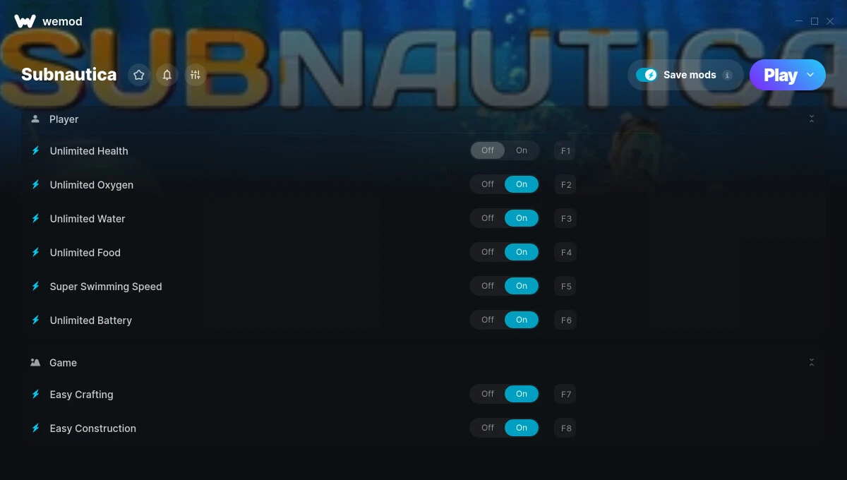 Subnautica "Трейнер +8" [UPD: 15.08.2025] {MrAntiFun / WeMod}