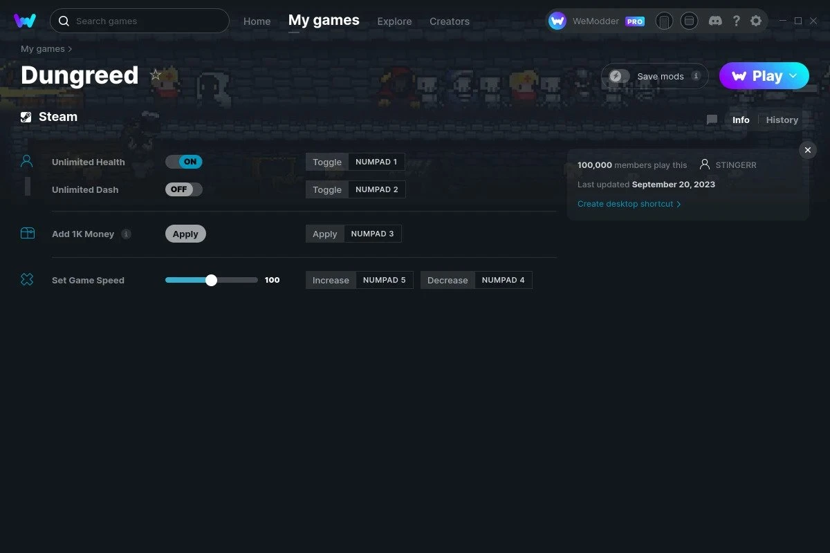 Dungreed "Трейнер +4" [UPD: 20.09.2023] {STiNGERR / WeMod}