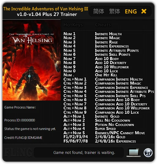 The Incredible Adventures of Van Helsing 3: Трейнер/Trainer (+27) [1.0 - 1.04 64 Bit] {FLiNG}