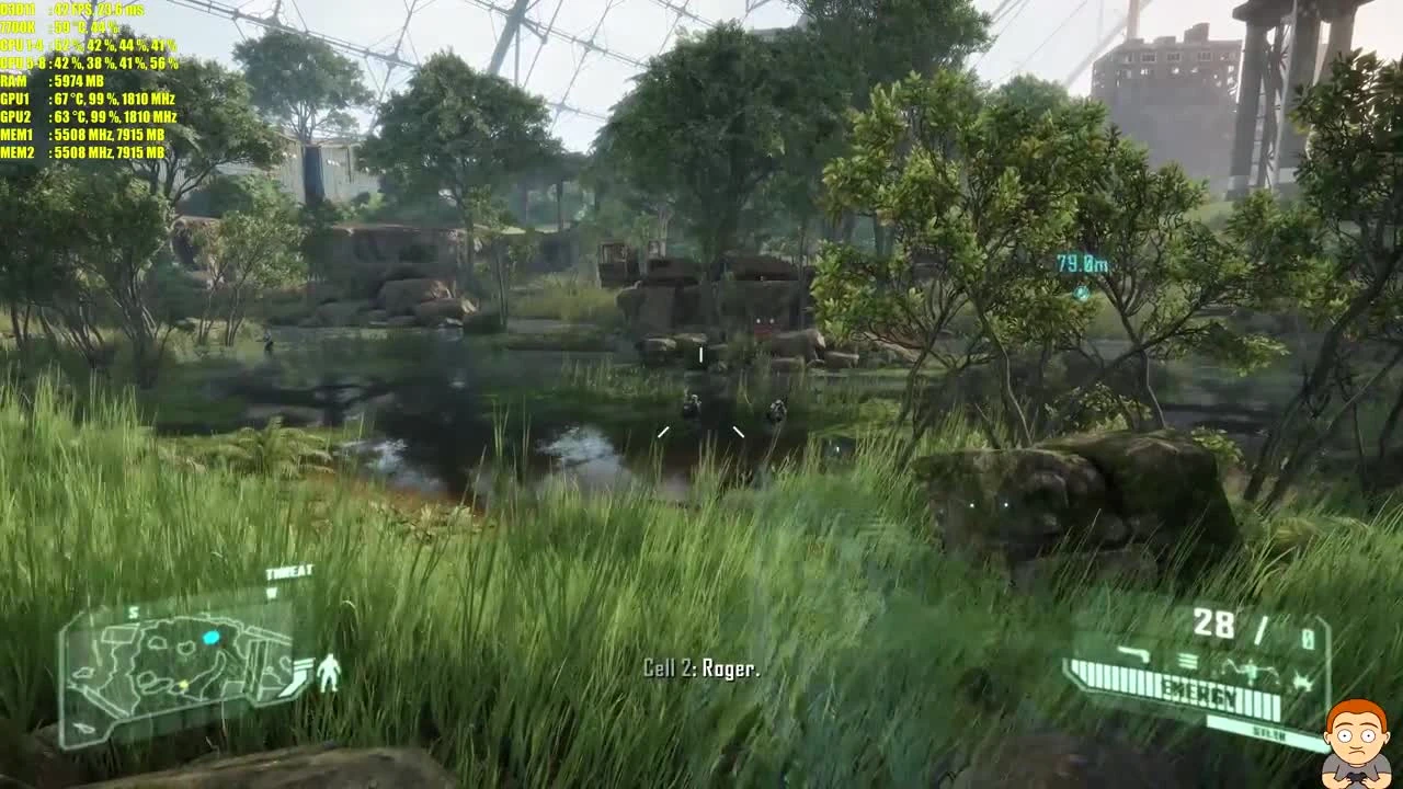 Crysis 3 Pc 8K Разрешение 1080 TI SLI Тест производительности частоты кадров