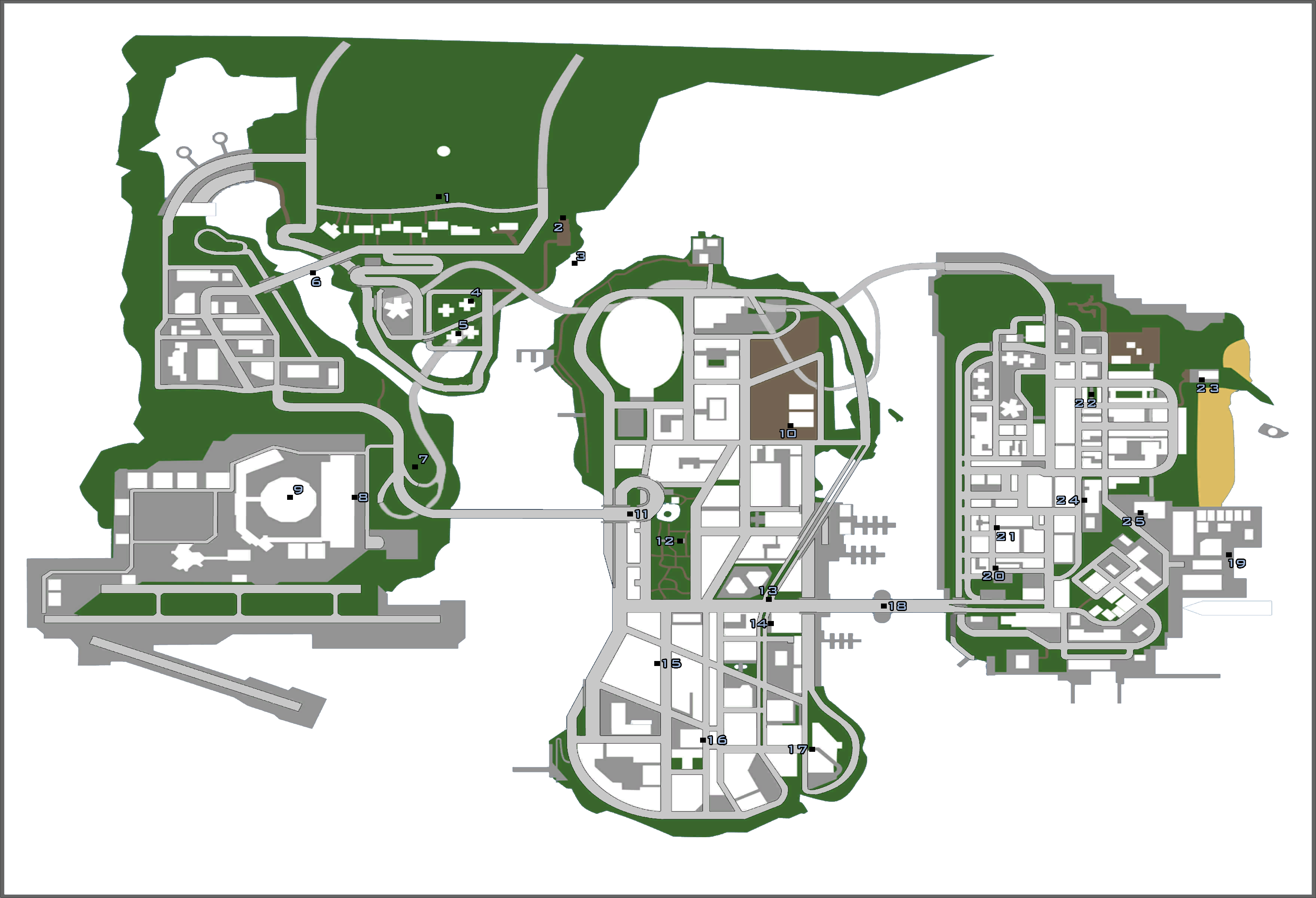 Карта фотоснимков в Либерти Сити, Grand Theft Auto: San Andreas: мод Underground