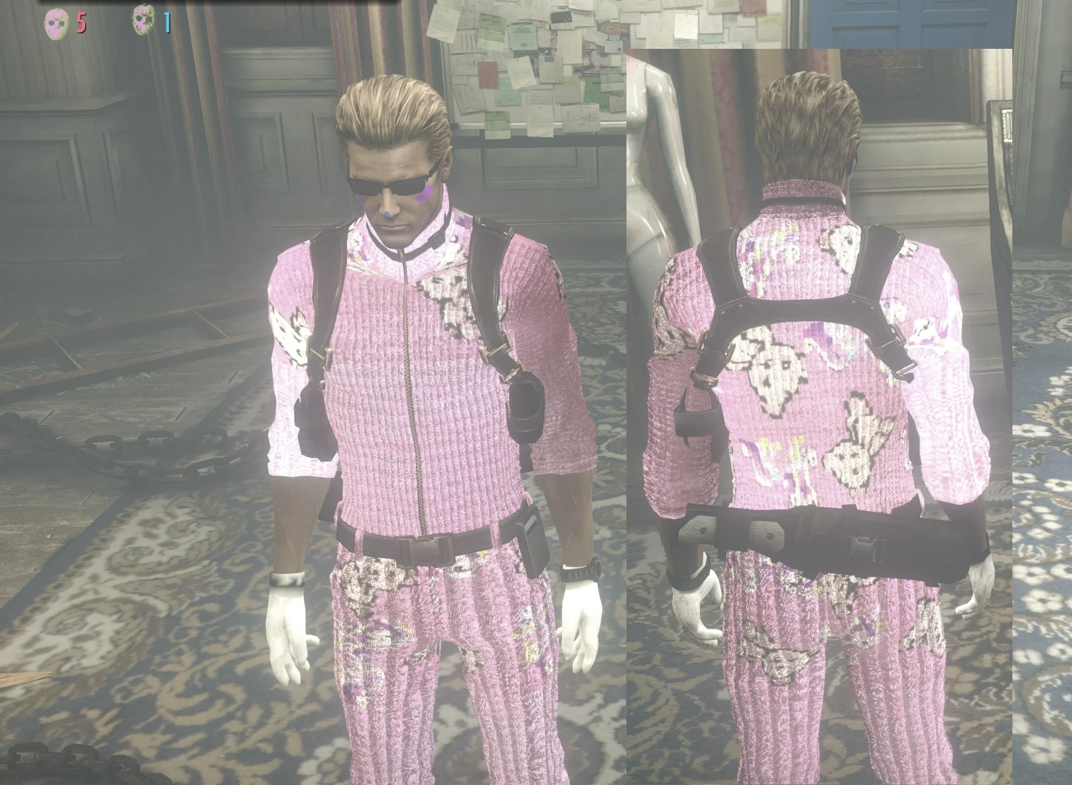 Resident Evil: Revelations 2 "Wesker - Pink Teddy-Bear LCD-Suit Neon Nightmare"