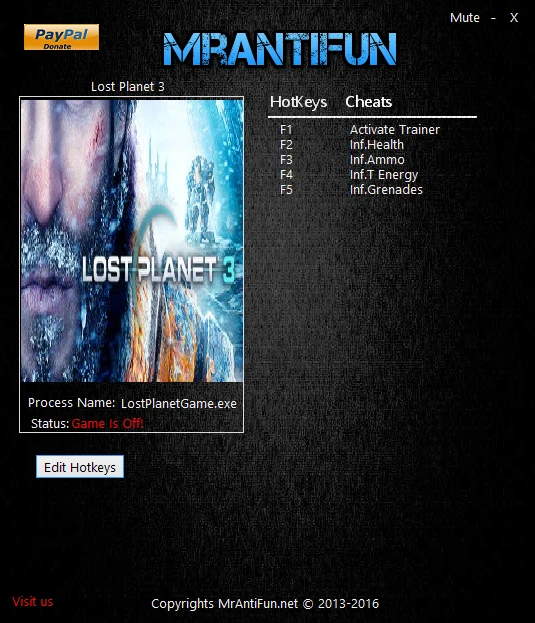 Lost Planet 3: Трейнер/Trainer (+4) [1.0.10246] {MrAntiFun}