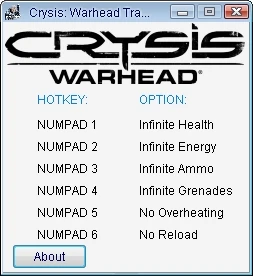 Crysis - Warhead: Трейнер/Trainer (+6) [1.1.1687: DX10] {24K/PlayGround.ru}