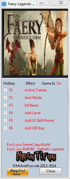 Faery ~ Legends of Avalon: Трейнер/Trainer (+5) [1.0] {MrAntiFun}