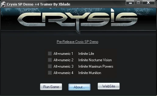 Трейнер (+4) для Crysis (demo)