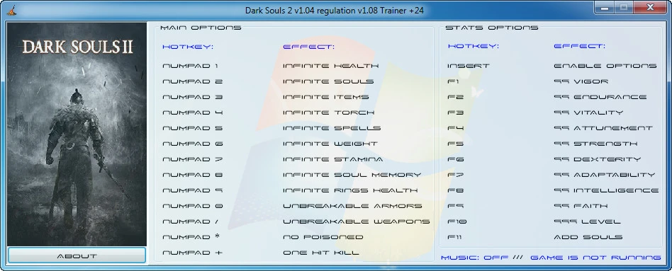 Dark Souls 2: Трейнер/Trainer (+24) [1.04 regulation 1.08] {GRIZZLY / PlayGround.ru}