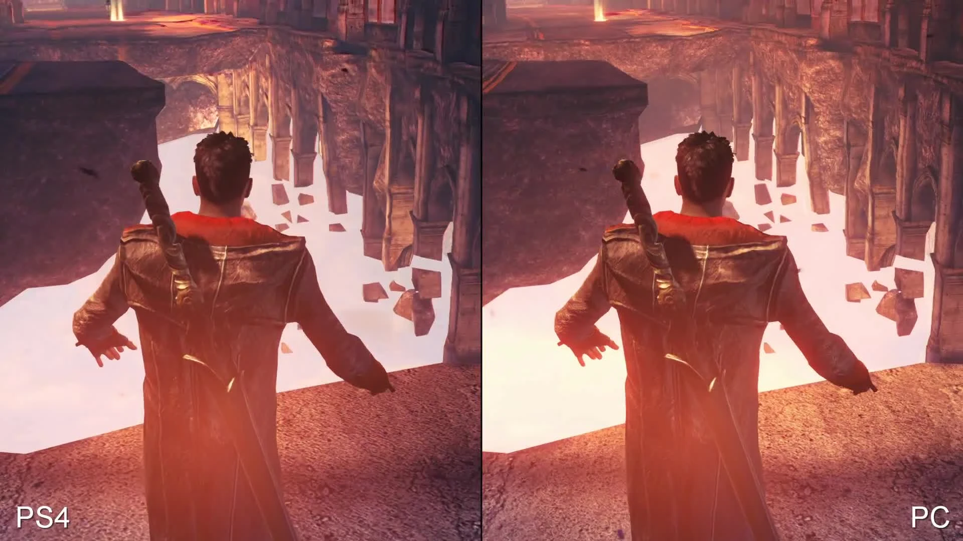 DmC "детальное сравнение на PS4 Definitive vs PC Original"