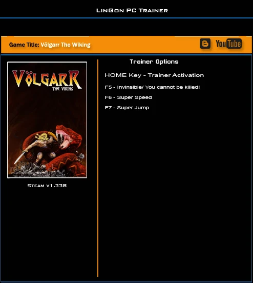 Völgarr - The Viking: Трейнер/Trainer (+3) [1.33b] {LinGon}