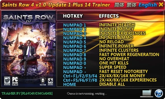 Saints Row 4: Трейнер/Trainer (+14) [1.0 &amp; Update 1] {FLiNG}