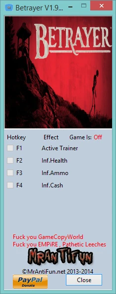 Betrayer: Trainer/Trainer (+3) [1.9.6884] {MrAntiFun}