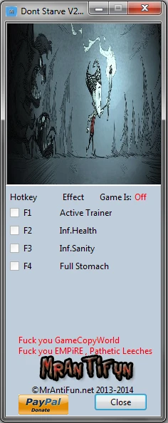 Don't Starve: Трейнер/Trainer (+3) [20141106] {MrAntiFun}