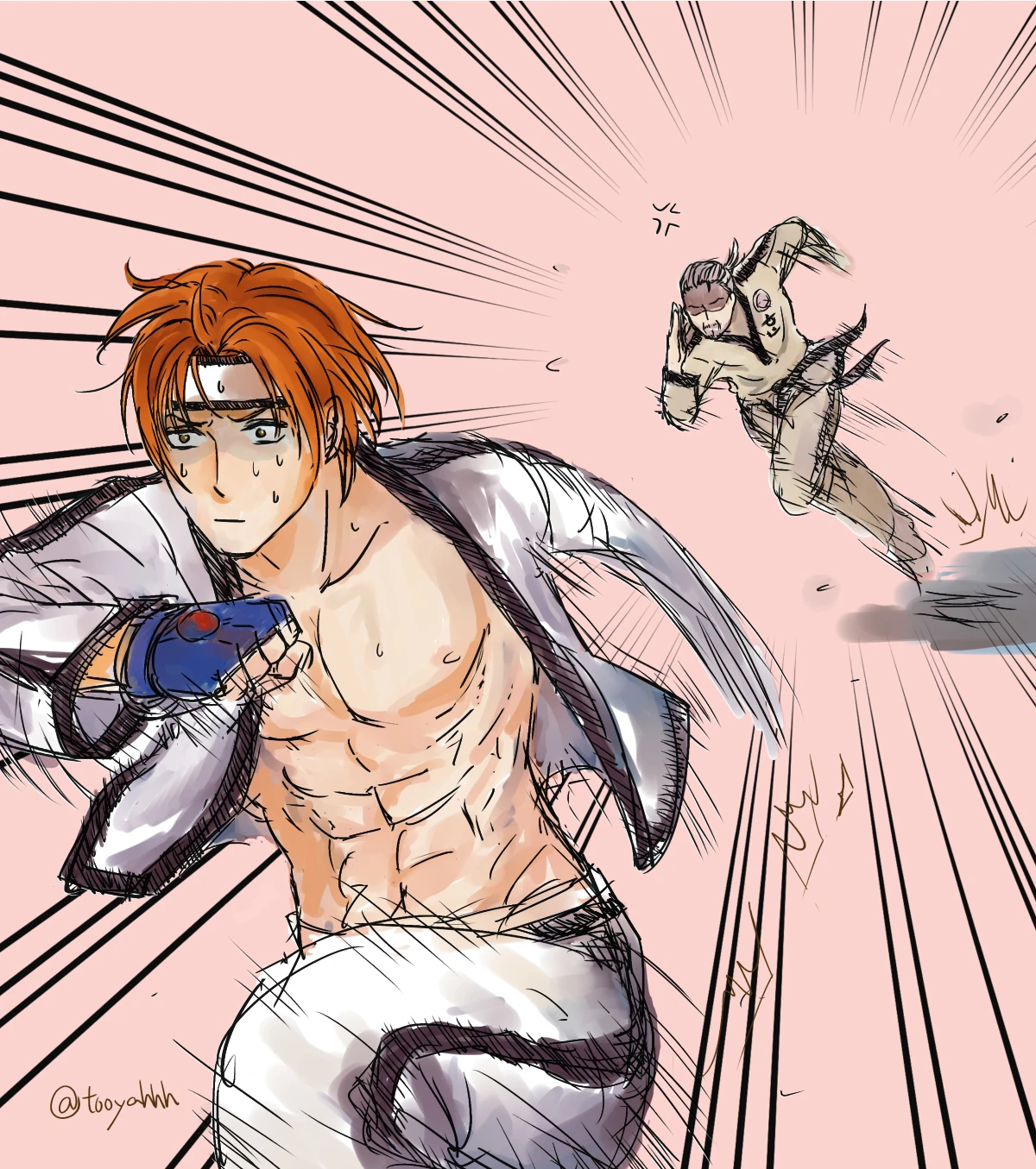 Учитель гневно учит ученика как правильно надо драться