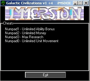 Galactic Civilizations: Трейнер | Trainer (+4) [1.00] {iMSDOX}