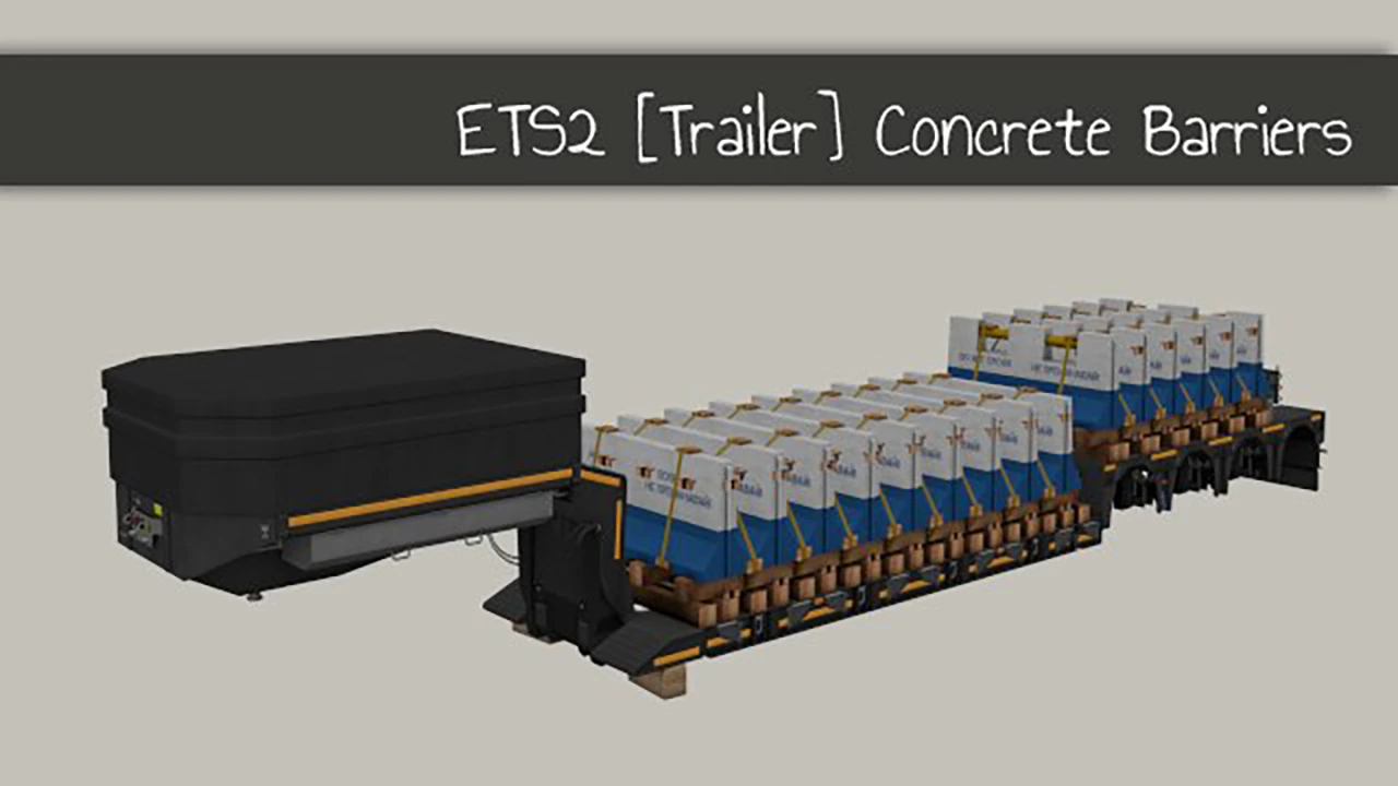 Euro Truck Simulator 2 "Новый груз бетонные барьеры" [1.57]