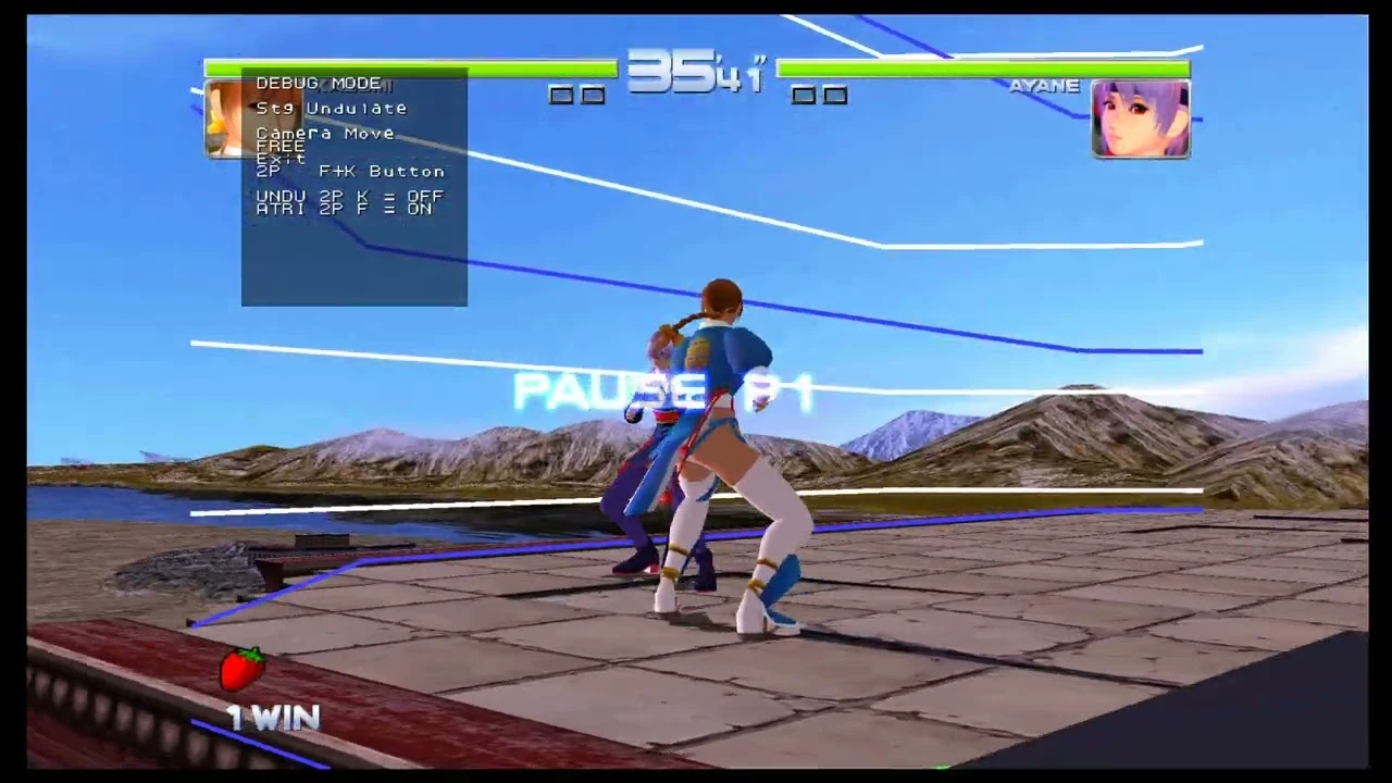 Dead or Alive 2 "отладочное меню"