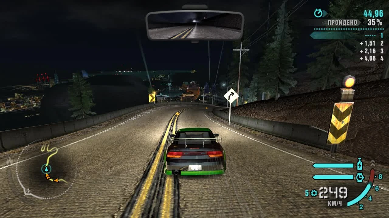 Need for Speed: Carbon - автогонка с Энджи, Кендзи и Вольфом по ущелью, с использованием "Ниссана 240SX"