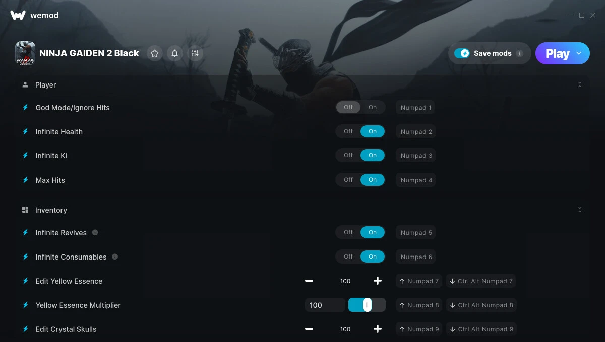 Ninja Gaiden 2 Black "Трейнер +12" [UPD: 27.01.2025] {FLiNG / WeMod}