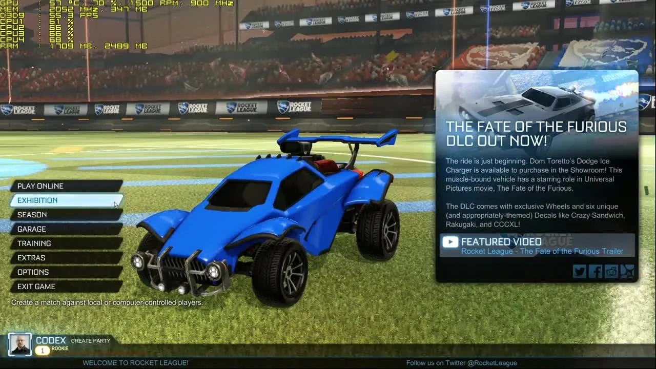 Тест Rocket League запуск на слабом ПК (4 ядра, 4 ОЗУ, GeForce GTX 550 Ti 1 Гб)