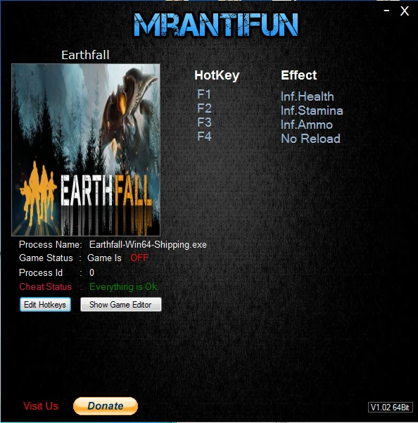 Earthfall: Трейнер/Trainer (+4) [UPD: 01.11.2018] {MrAntiFun}