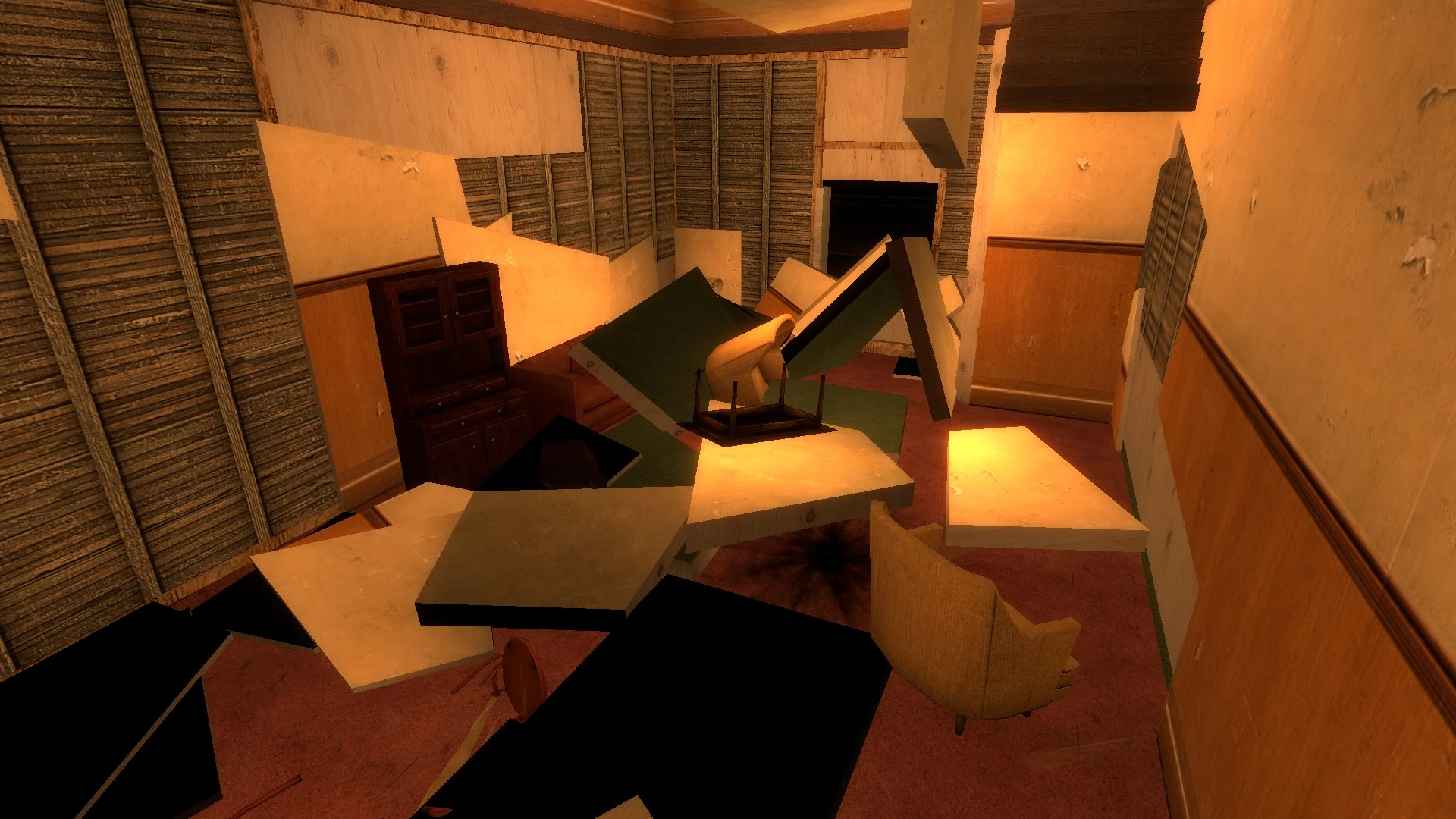 Когда скачал большой дом, который разрушаемый (минус комп)