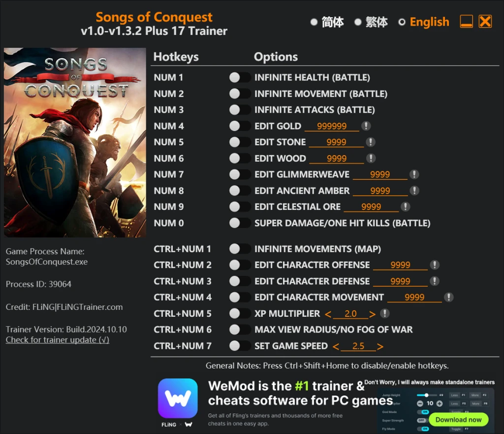 Songs of Conquest "Трейнер +17" [1.0 - 1.3.2] {FLiNG}