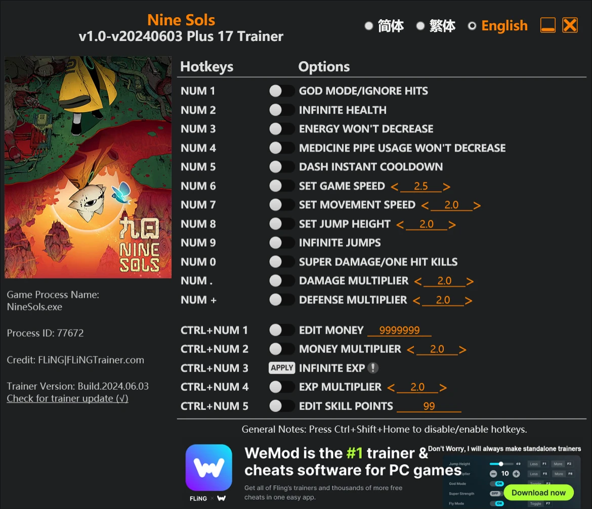 Nine Sols "Трейнер +17" [1.0 - UPD: 03.06.2024] {FLiNG}