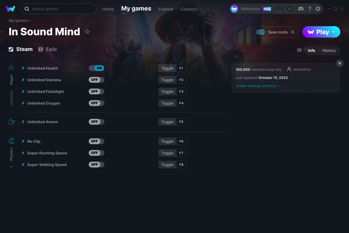 In Sound Mind "Трейнер +8" [UPD: 15.10.2022] {MrAntiFun / WeMod}