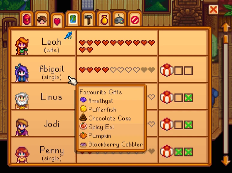 Stardew Valley "Gift Taste Helper 2.8.1"