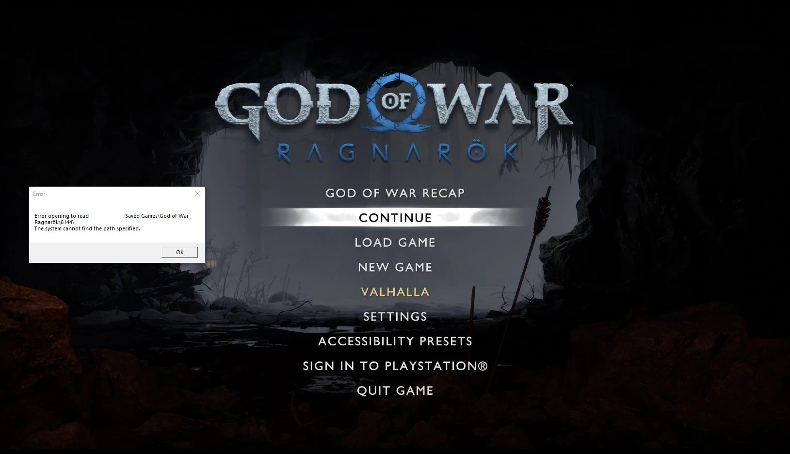 God of War: Ragnarok "Фикс черного экрана"