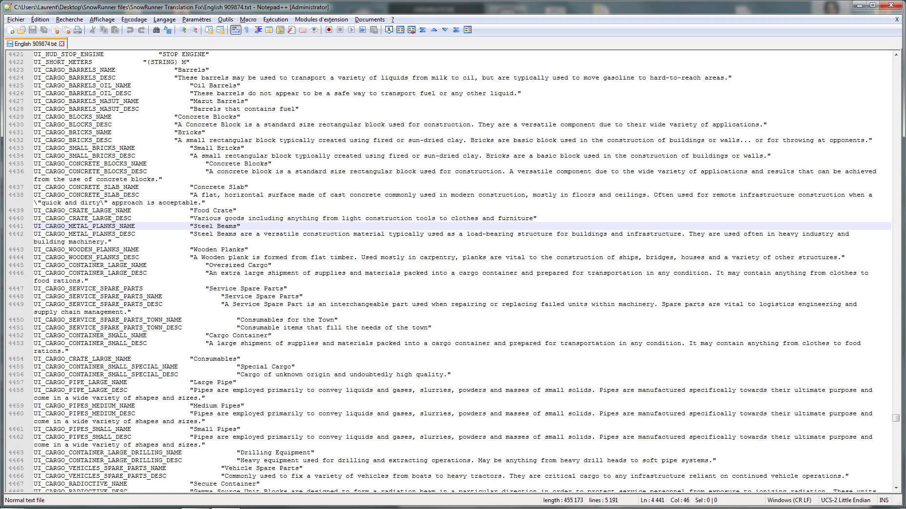 SnowRunner "Инструмент переводчика"