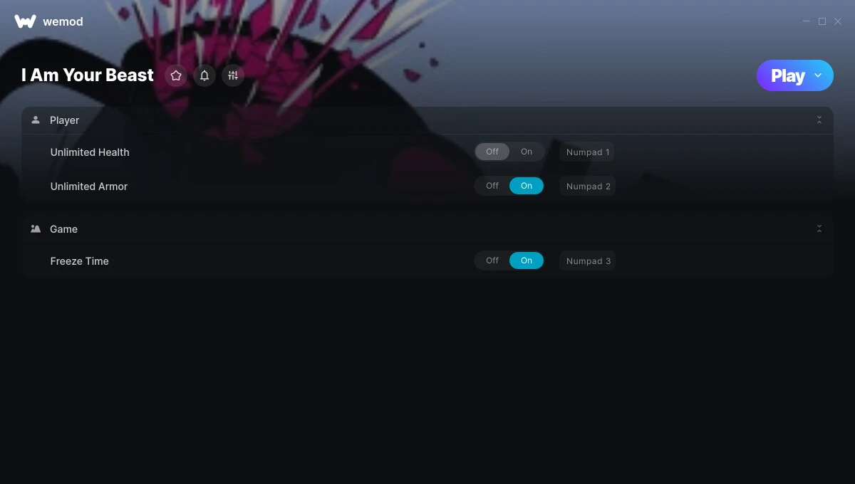 I Am Your Beast "Трейнер +3 от WeMod: Здоровье , броня, время"