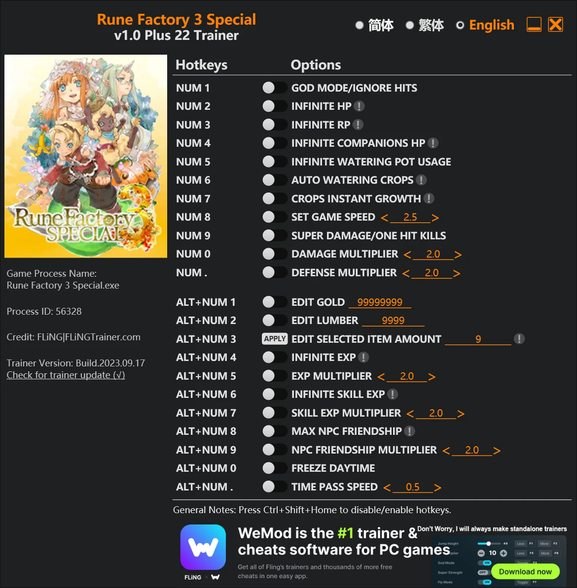 Rune Factory 3: Special "Трейнер "+22" [1.0] {FLiNG}