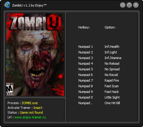ZombiU: Trainer/Трейнер (+11) [v1.1] {Enjoy/ETR}