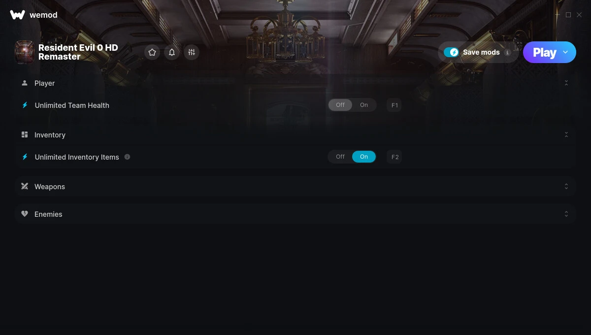 Resident Evil 0 HD Remaster "Трейнер +4: Здоровье, патроны, предметы и пр" {MrAntiFun / WeMod}