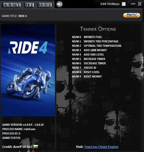 RIDE 4: Трейнер/Trainer (+9) [1.0.0.9 - 1.0.0.10] {ArmY of 0n3}
