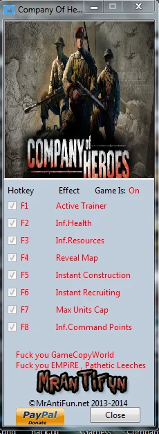 Company of Heroes: Трейнер/Trainer (+7) [2.700.2.42] {MrAntiFun}