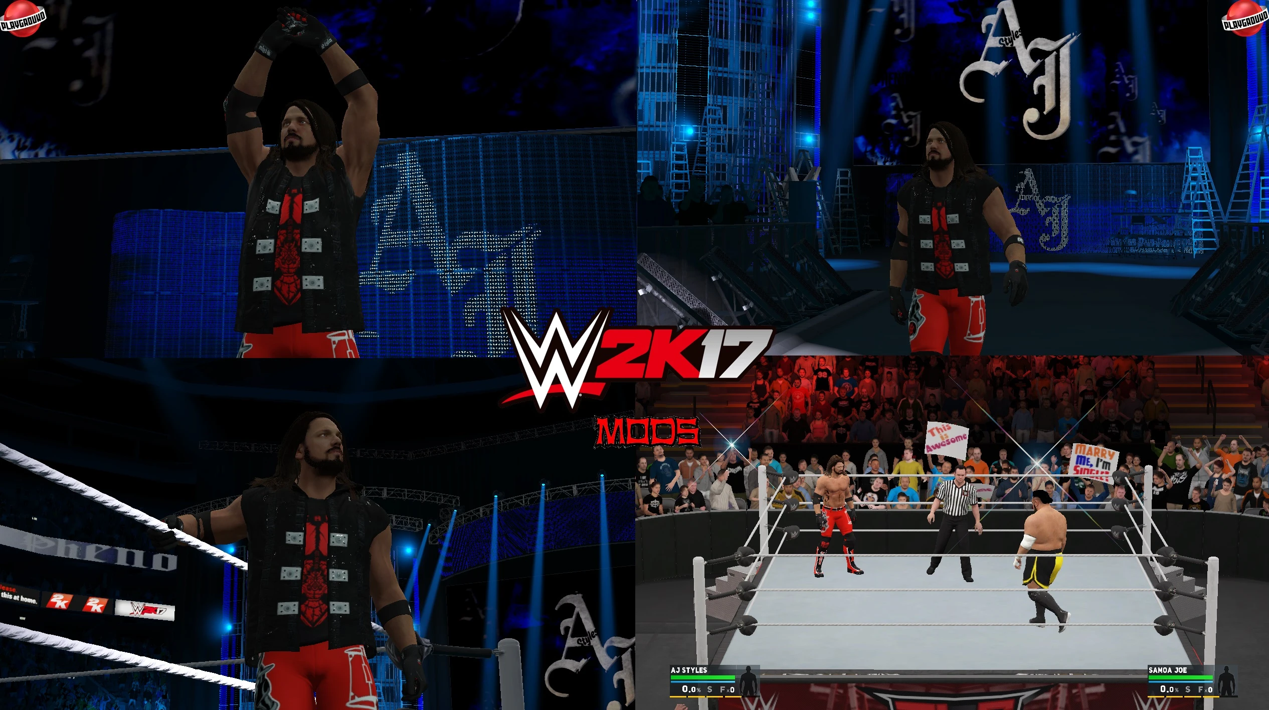 WWE 2K17 "AJ Styles SSD & RAW Attire WWE 2K19 Port MOD"
